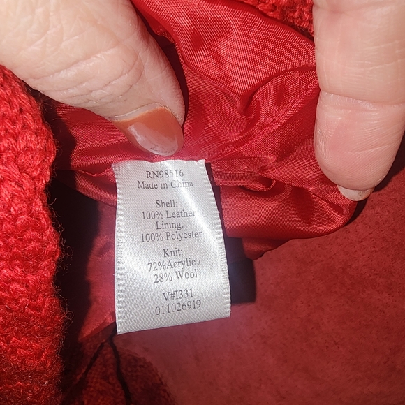 Coldwater Creek Red Leather Jacket with Braided Detail - Picture 8 of 8